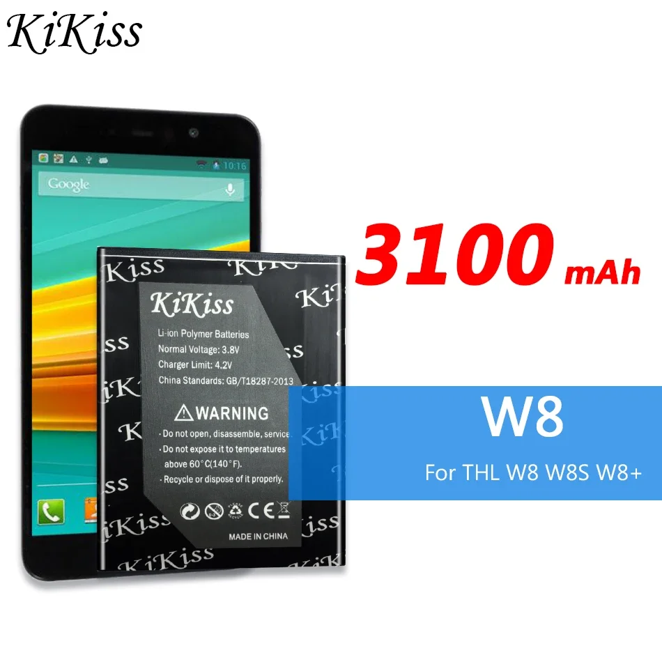Сменный аккумулятор емкостью 3100 мАч для THL W8 W8S W8+, W8