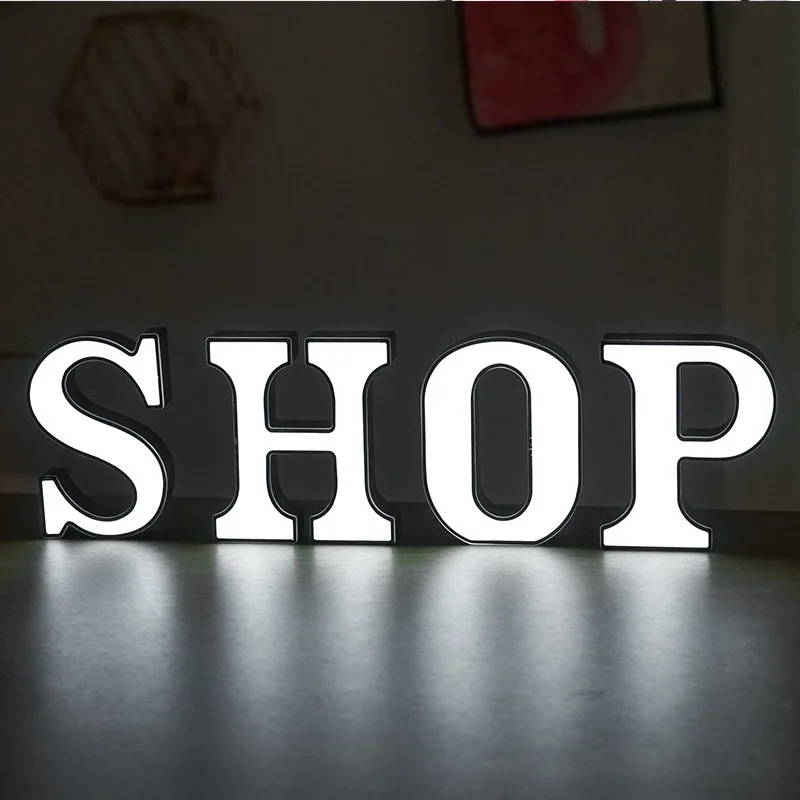 LED Letters Alphabet Light Sign 18cm Glowing Letters Digital Model House Light Decorative Light Wedding Party Business Decor