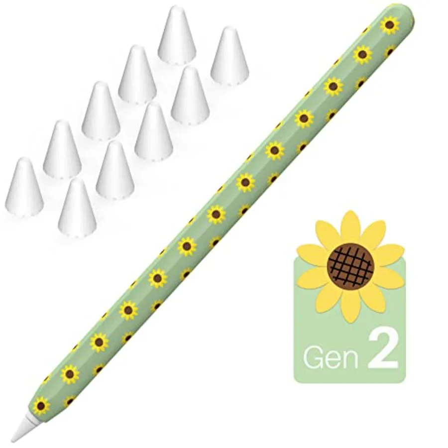 

Sunflower Case for Case Cover Silicone Protective Sleeve Accessories with 10pcs Tips Cover