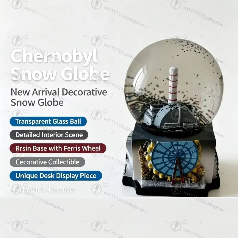 2Pcs Chernobyl Snow Globe Mini Resin Snowball Ornament Creative Souvenir Desktop Decor Collectible Gift