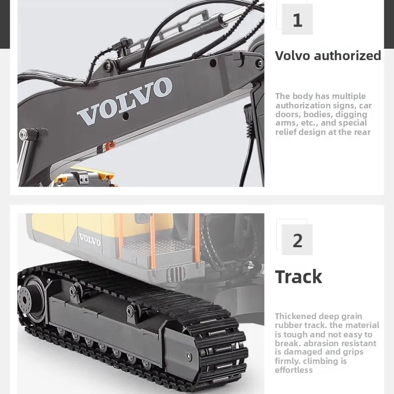 Double E E568 RC Excavator 1/16 17CH Crawler 3in1 Truck Alloy Digger Radio controlled Car Engineering Model Children's Day Gifts