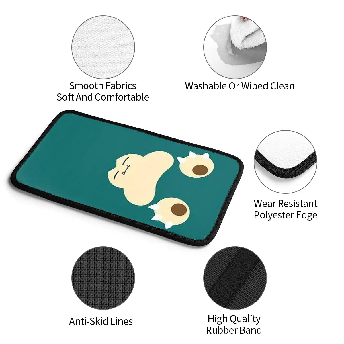 Snorlax Center Console Cover Pad for Cars Japanese Anmie Auto Interior Armrest Cover Mat