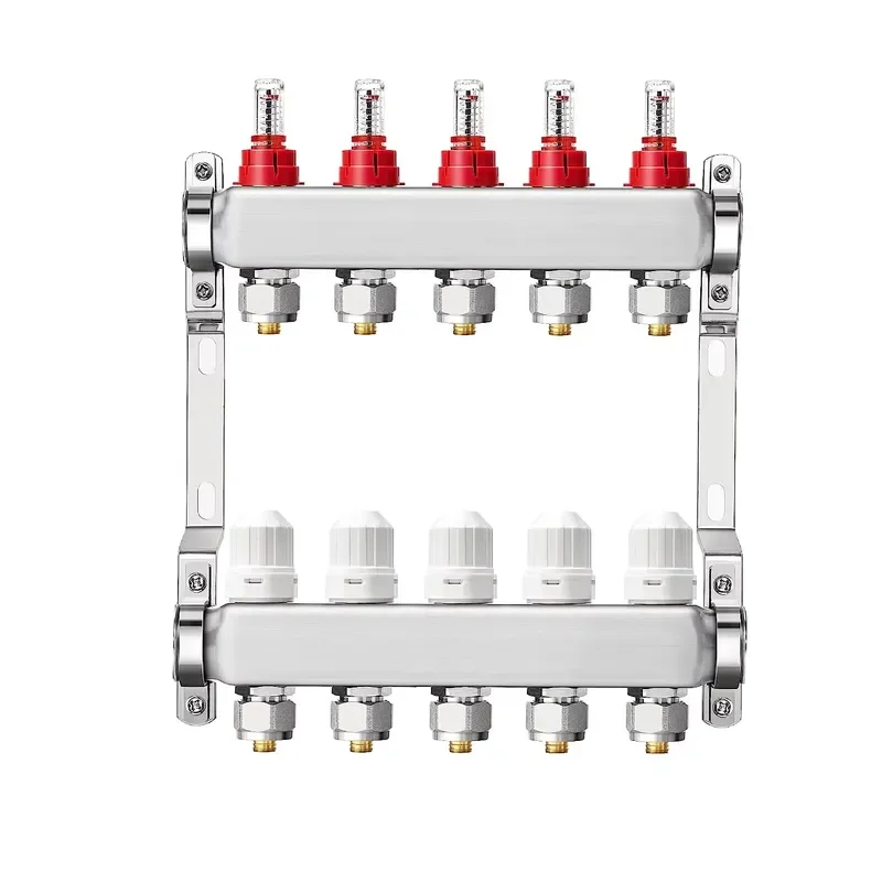 ABST PEX 8ways Manifold, Stainless Steel Floor Heat Manifold Kit with 1/2