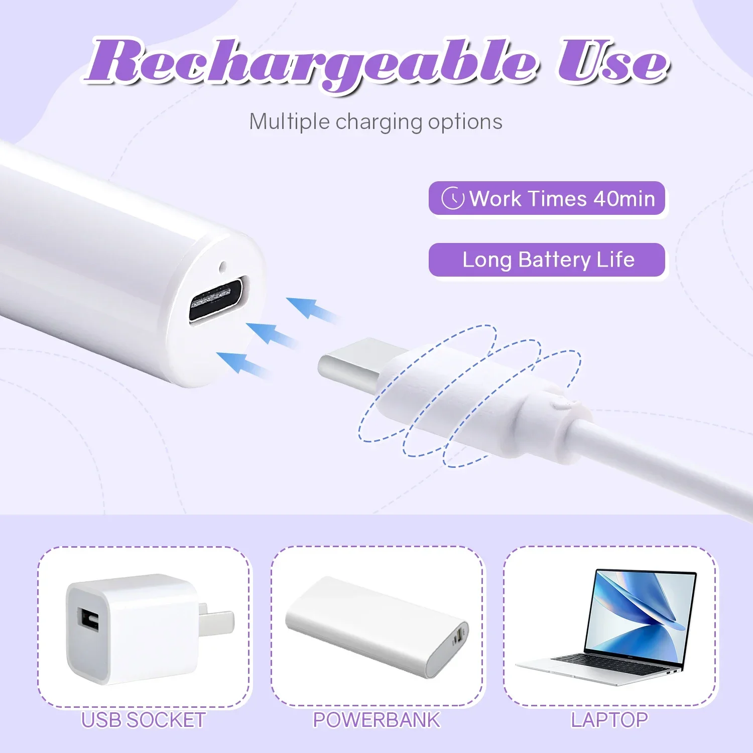 Mini UV Nail Lamp Dryer Machine Portable USB Rechargeable LED Nail Quick Drying Light Handheld Manicure Lamp For Gel Varnish
