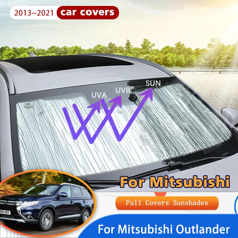 For Mitsubishi Outlander 2013~2021 2015 2016 Car Window Windshield Sunshades Protect Reflector Sun Shade Sun Visor Accessories