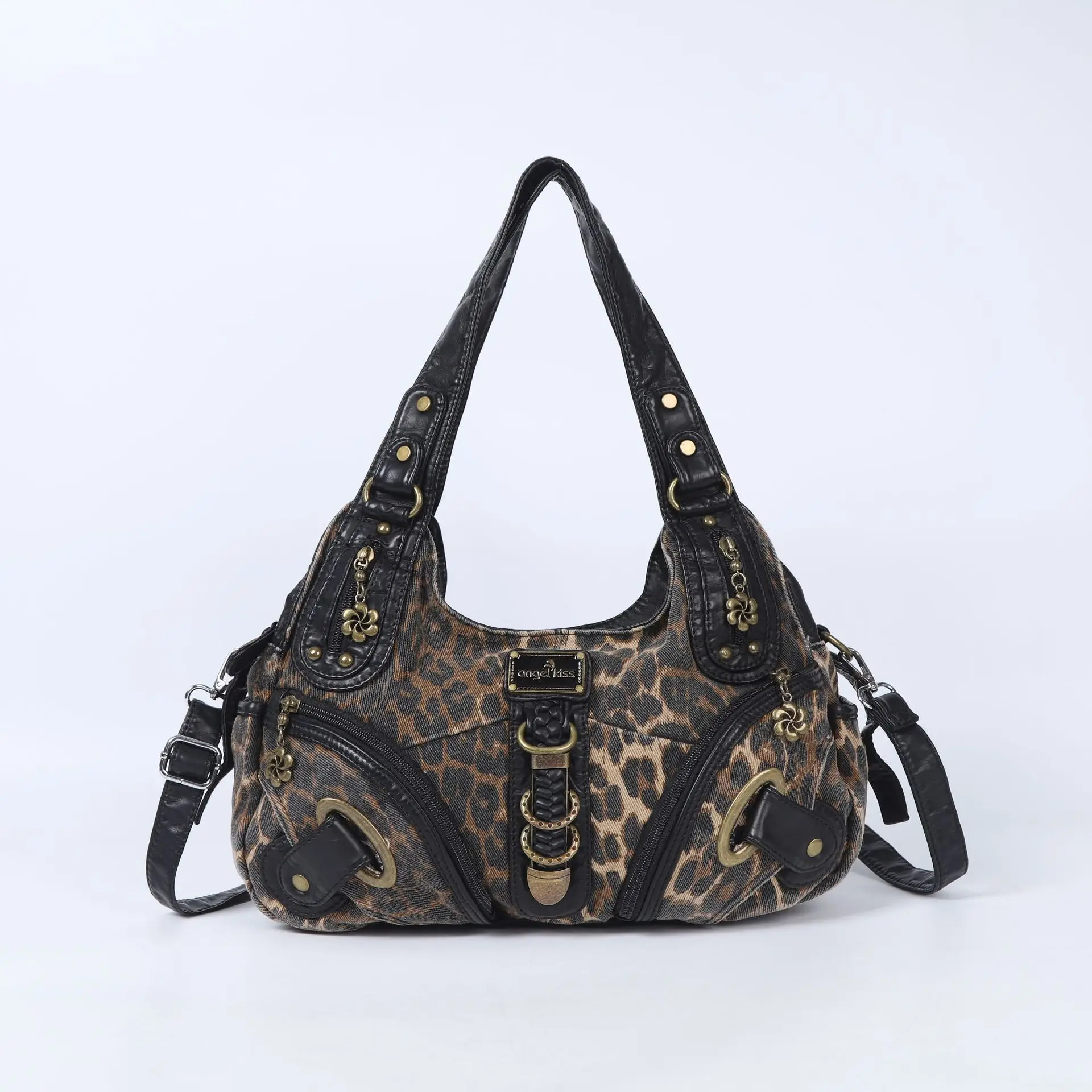

Angelkiss Women Handbags Leopard Bag Top-handle Handbag Fashion Satchel Dumpling Pack Shoulder Bag Tote Bag Hobos Large Purse