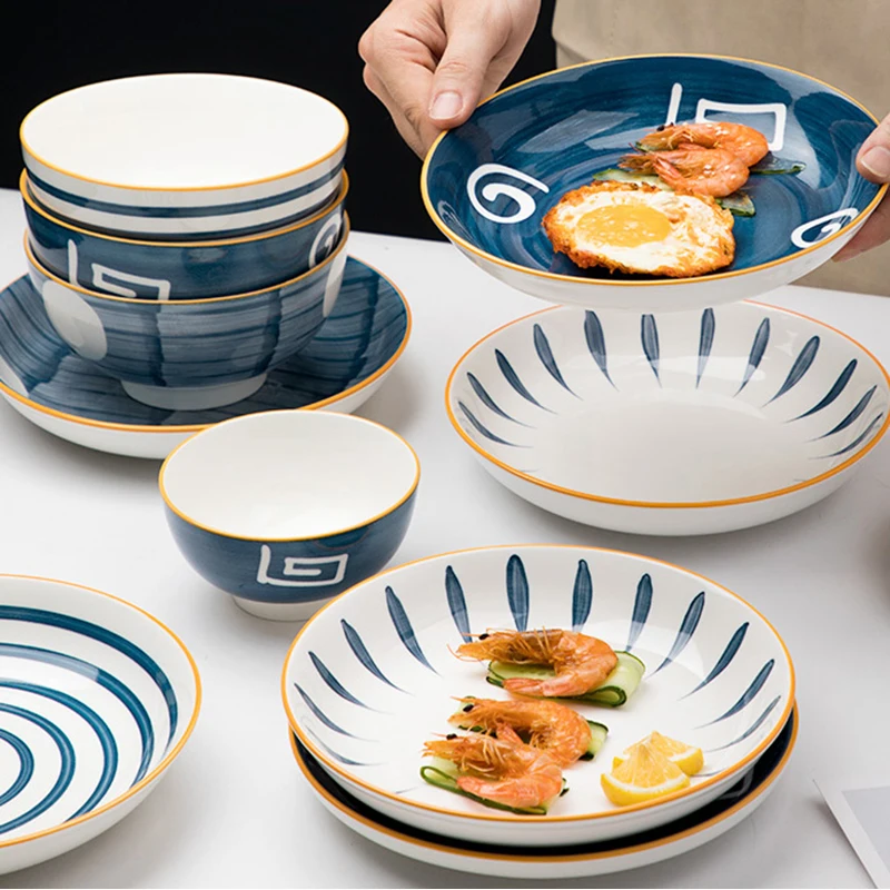 

Porcelain Fashion Dinner Plate Dinnerware Japanese Ceramic Home Dinner Plate Vintage White Assiette Kitchen Accessories Decor