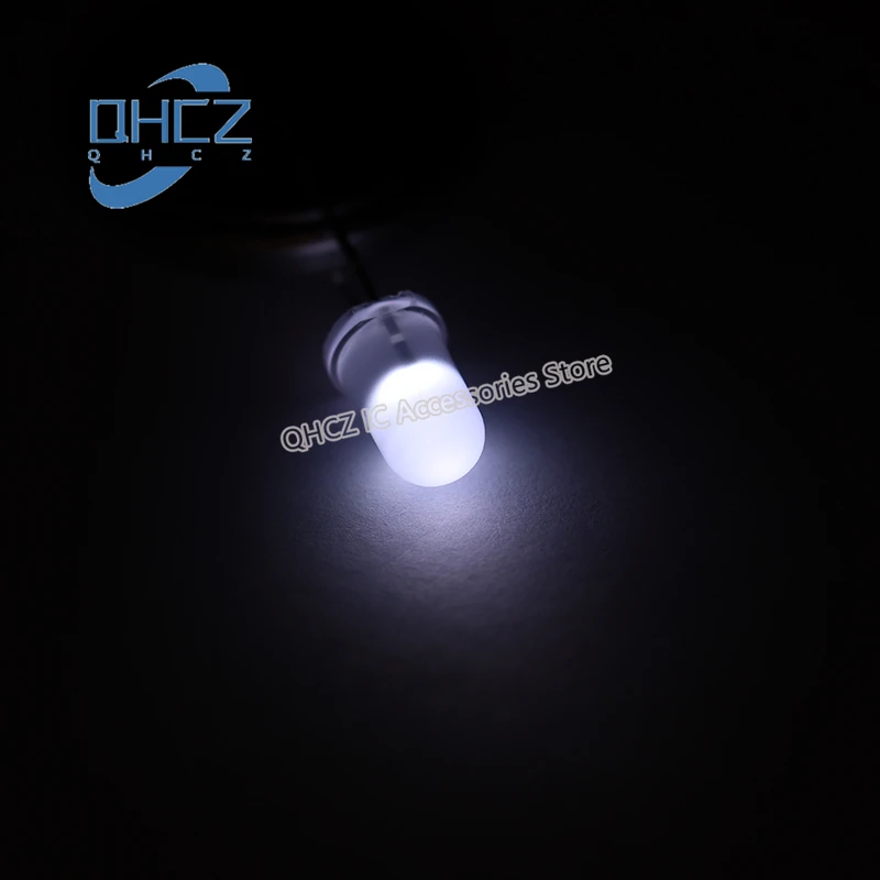 100pcs 5MM fog-like frosted white light LED lamp bead light-emitting diode super bright frosted astigmatism cube In Stock