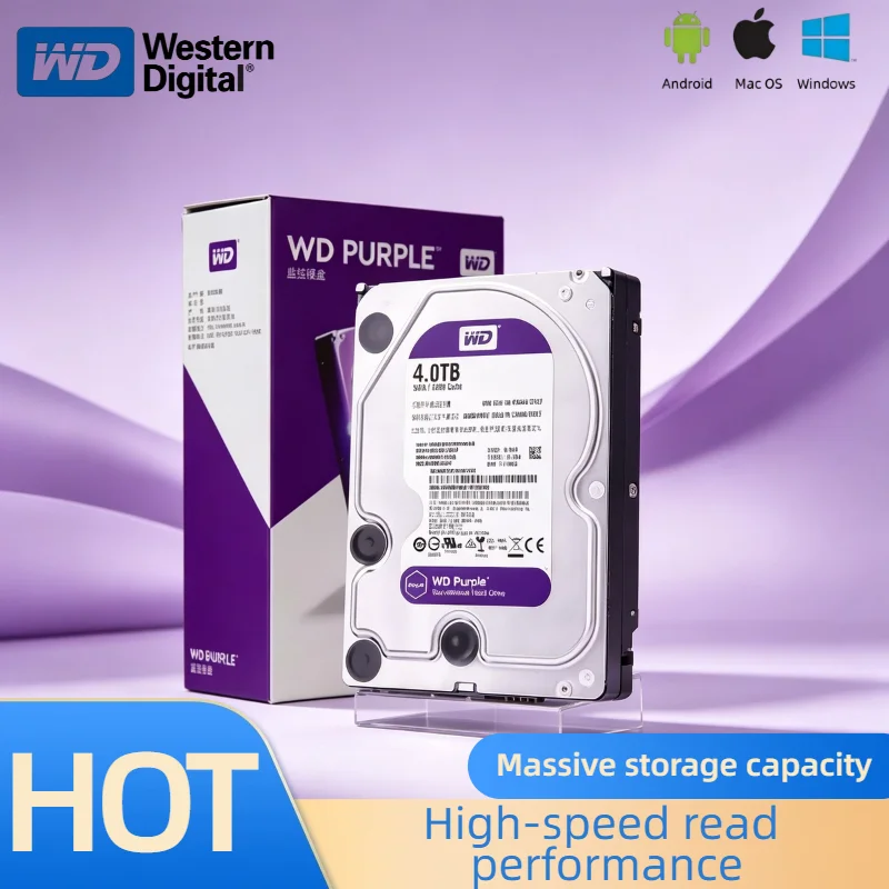 Western Digital WD Purple 2TB 4TB 6TB 1TB 3.5 Inch 64MB SATAIII 5400RPM Internal HDD for CCTV DVR NVR Pro Max