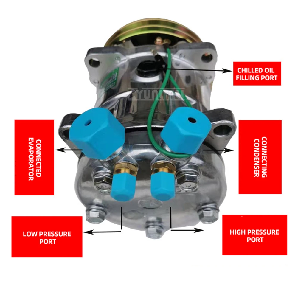 2026 12V/24V Air Compressor for Trucks and Agricultural Vehicles 6670 6680 SD508 SD5H14 72239750