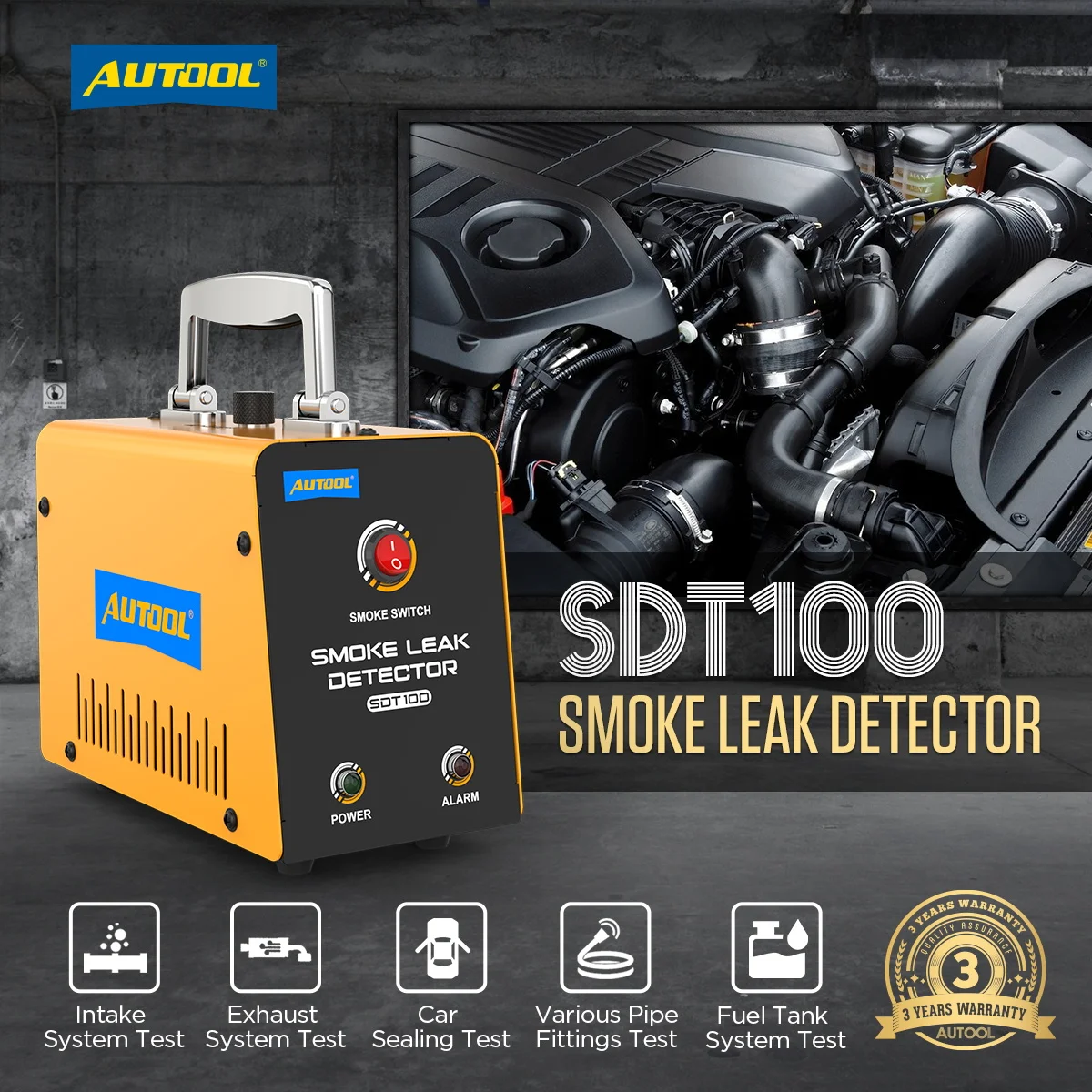 

AUTOOL SDT100 Automotive Smoke Leak Detector for EVAP Smoke Tests EVAP Vacuum Leakage Diagnostic Tool Car Sealing Test