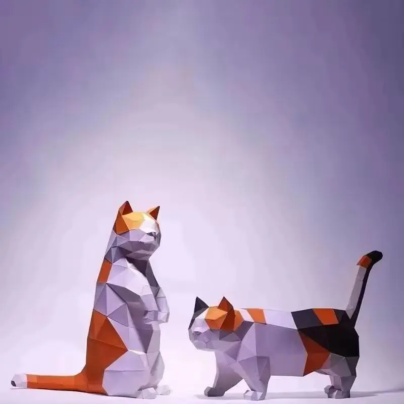 

Кошка, животное, котенок, бумажная модель, Papercraft, 3D домашний декор, украшение для комнаты, украшение для стола, ручная работа, сделай сам, низкие полипазлы, игрушки
