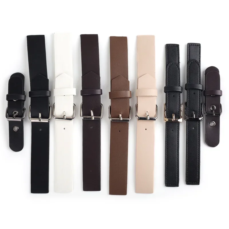 3pairs PU Leather Belt Metal Buckle for Clothes Shoes Fur Coat Cufflinks Decorative Belt Buckle Buttons Sewing Accessories