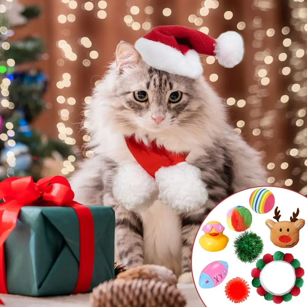 Divertente calendario dell'avvento del gatto di natale 2024 giocattoli per animali domestici decorazioni natalizie gattino di natale gioco interattivo giocattoli regali