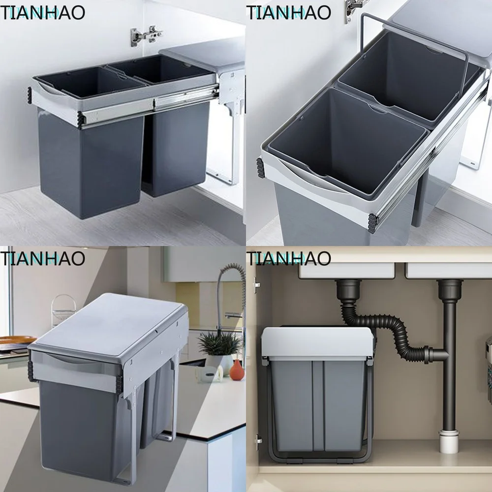 Kitchen Dustbin Food Residue Processor Household Luxury Large Capacity Garbage Bin Kitchen Cabinet Trash Storage Basket