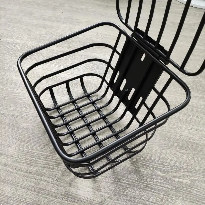 Bold Front Bicycle Basket with Lid Electric Bike Storage Basket Iron Basket Bicycle Accessories 자전거 바구니