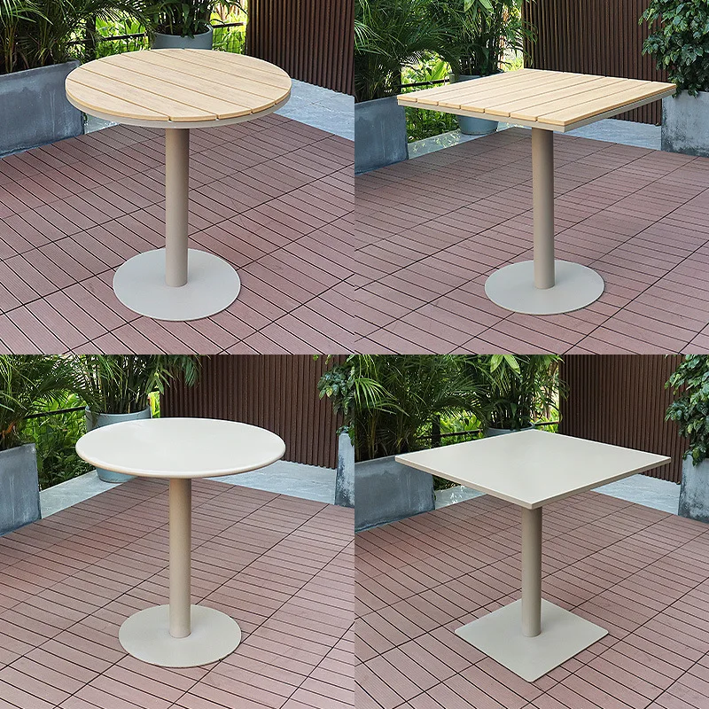 Outdoor plastic wood tables and chairs sitting area reception and negotiation single table outdoor open-air milk tea shop cafe c