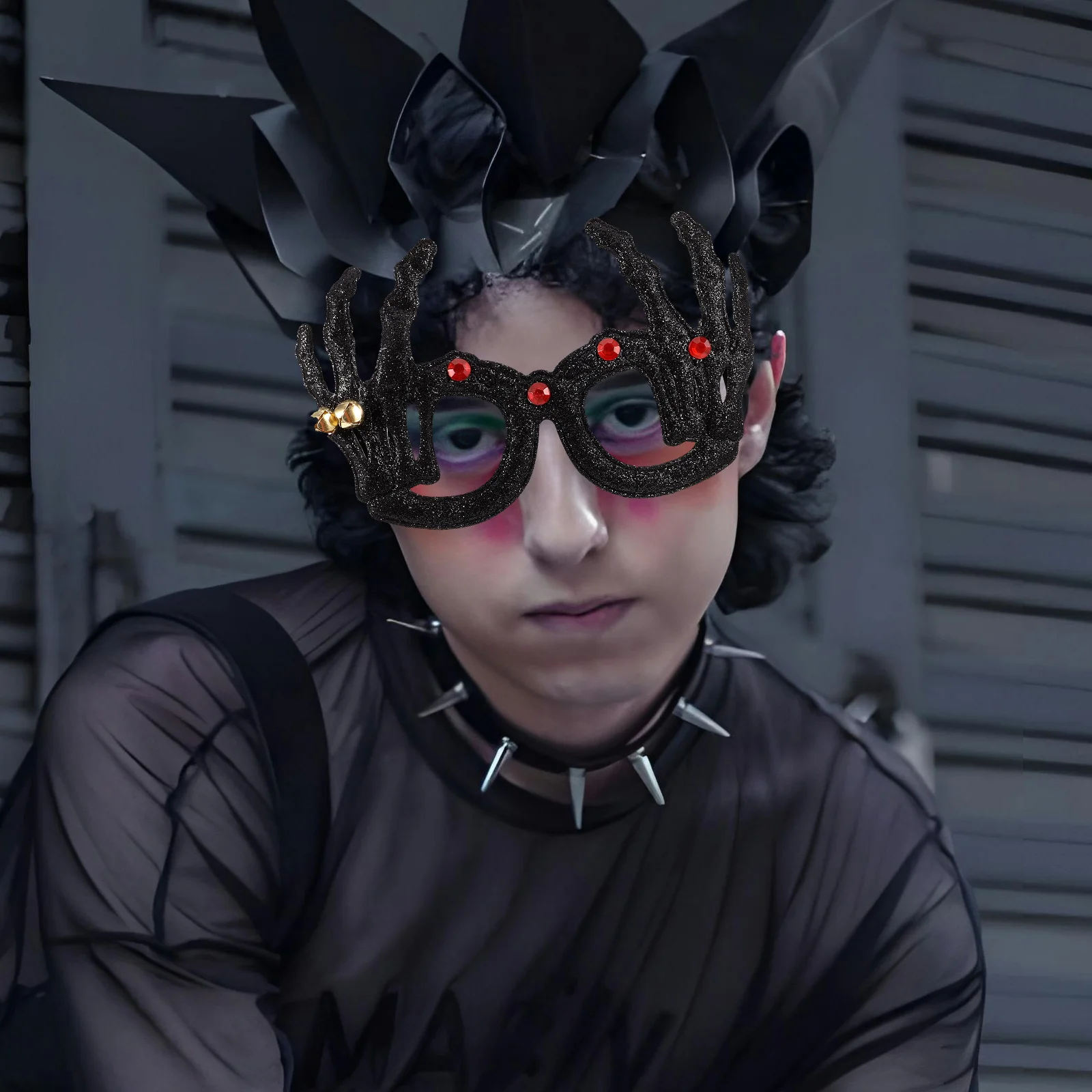 إطارات نظارات الهالوين على شكل عنكبوت مثالية للحفلات التنكرية كابينة تصوير دعائم نظارات الهالوين المضحكة #4