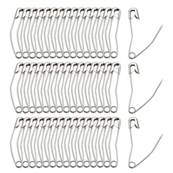 Silver Curved Safety Pins, Quilting Basting Pins, Pinos de costura curvados, DIY Quilting and Knitting, Tamanho 27, 38, 50mm, 30Pcs