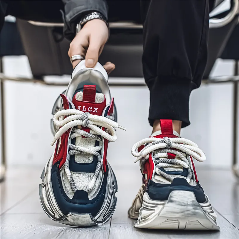 

Trendy Men's Shoes 2025 New Summer Student High-End Sensation Running Sports Casual Thick Bottom Heightening Dad Shoes