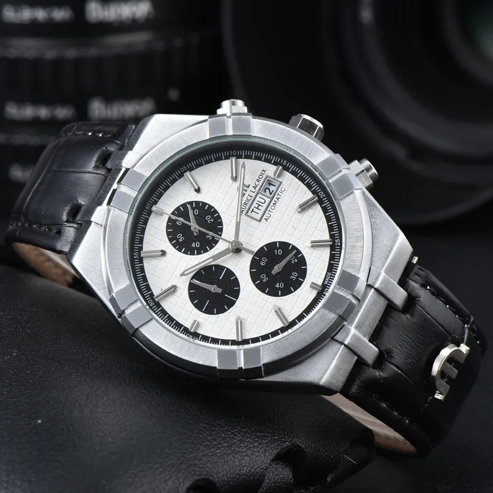 High Quality Maurice Lacroix Brand Watches For Mens Multifunction Chronograph WristWatch Business Precious Quartz AAA Male Clock image 3
