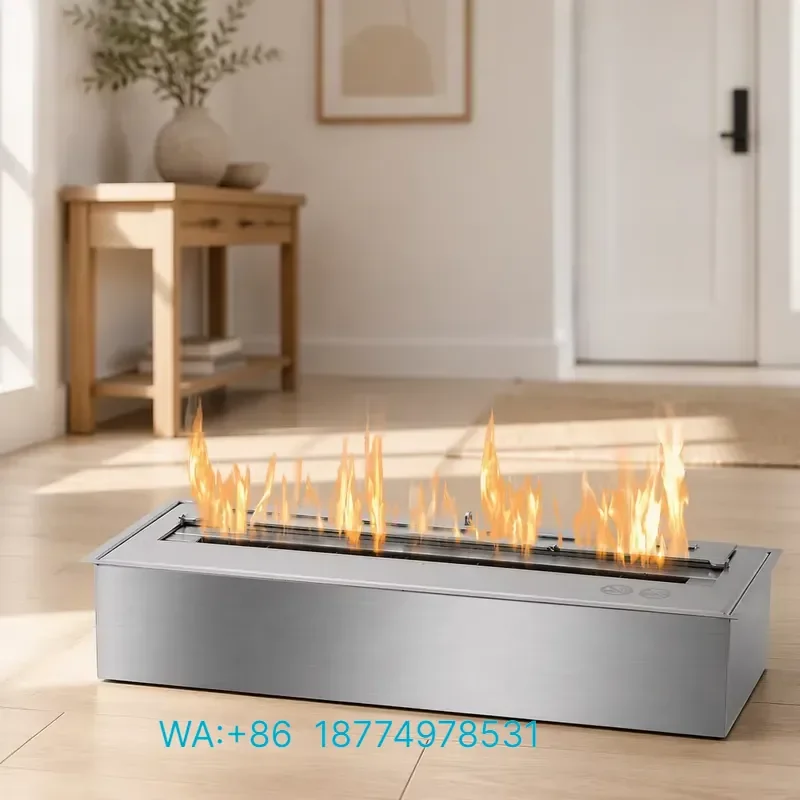 for PANSEE PEIN-12 Rectangular Manual Bioethanol Burner 304 Stainless Steel Ventless Ethanol Fireplace Insert Indoor
