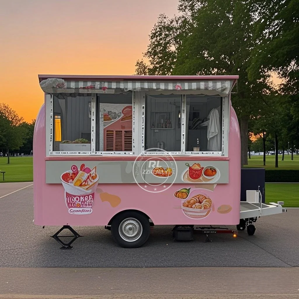 In Stock 250W Mobile Food Vending Trailer for Sale Hot Dog Trailer Fryer Chicken Griddle Food Cart With All Kitchen Equipment