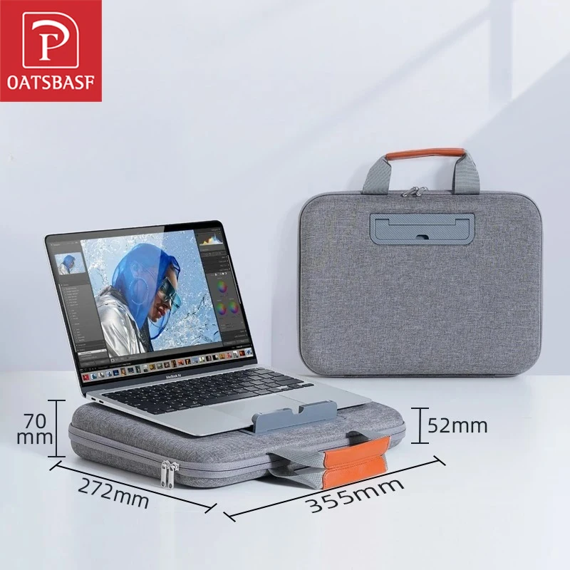 

Oatsbasf 2 in 1 Laptop Case & Stand for 13.3-16.2'' Notebook Tablet Laptop Bag Shockproof Travel Business Computer Briefcase