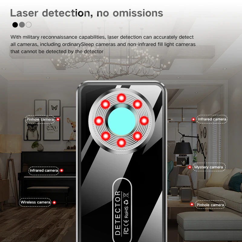 Hidden Camera Detector T2 Spy Gadgets Professional Smart WIFI Signal GPS Tracker Bug Finder Security-protection Anti Spy Gadget