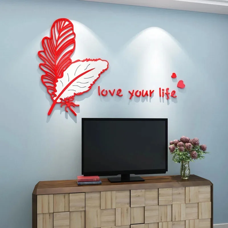 Living Room TV Background Wall Decoration Bedroom Bedside Room Decoration Sticker Painting 3D Wall Sticker Self-adhesive