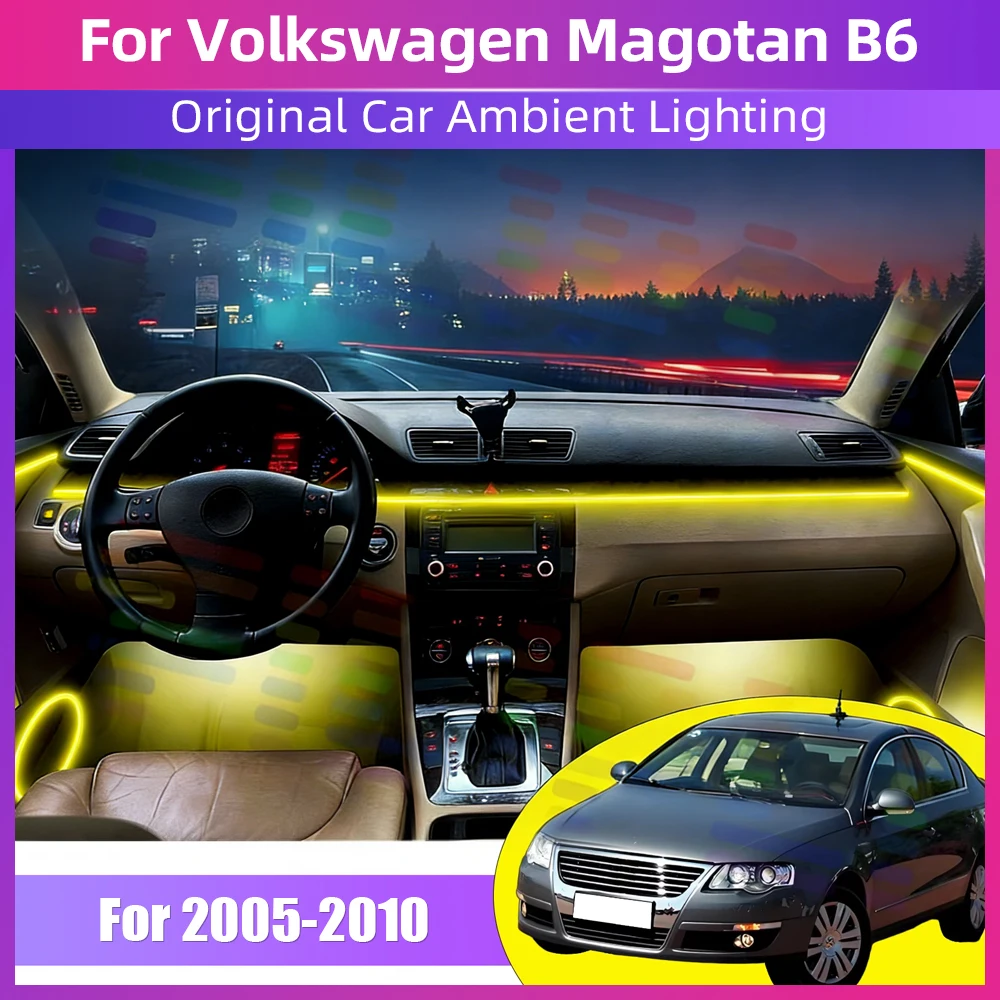 

For Volkswagen Magotan B6 2005-2010 Luxury Car Interior Ambient Light RGB Music Sync Mode APP Hidden Style Refined Experience