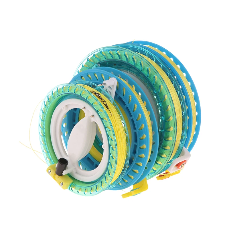 1 Piece Winder Fire Wheel String Flying Handle Tool Kite Reel Twisted String Line Outdoor Round Blue Grip For Flying Kites