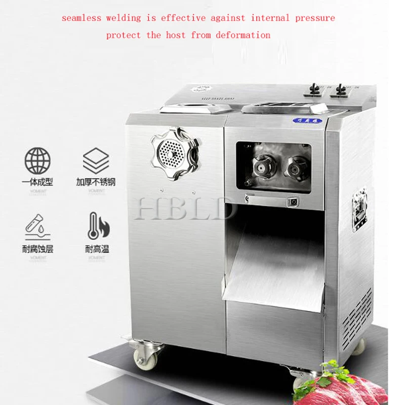 

Electric Meat Grinder Commercial Sausage Machine Stainless Steel Meat Cutter 2200W