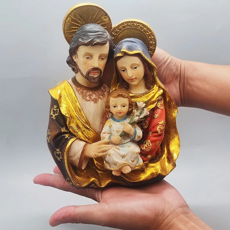 Large size 3D Jesus Family Candle Silicone Mold Religious Madonna Statue Aroma Gypsum Mold DIY Catholic Holy Home Decoration