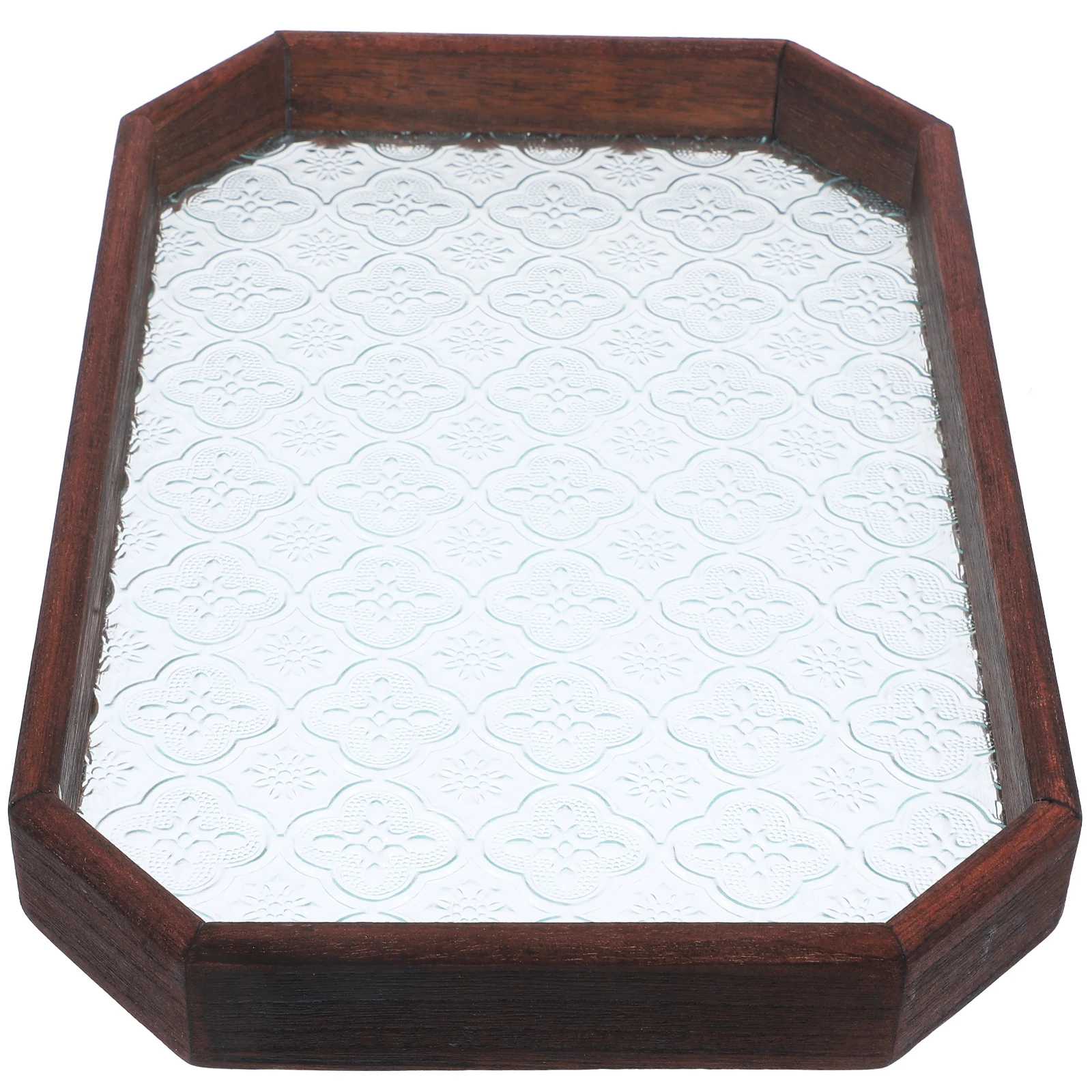 

Wooden Crabapple Tray Retro Brown Octagon Food Serving Candy Storage Tea Fruit Snack Plate Home Party Storage Tray For