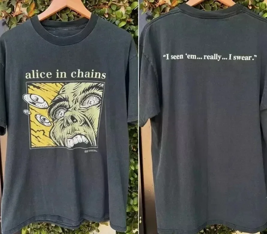 Alice In Chains 1996 Band 2 Side Black Unisex T shirt
