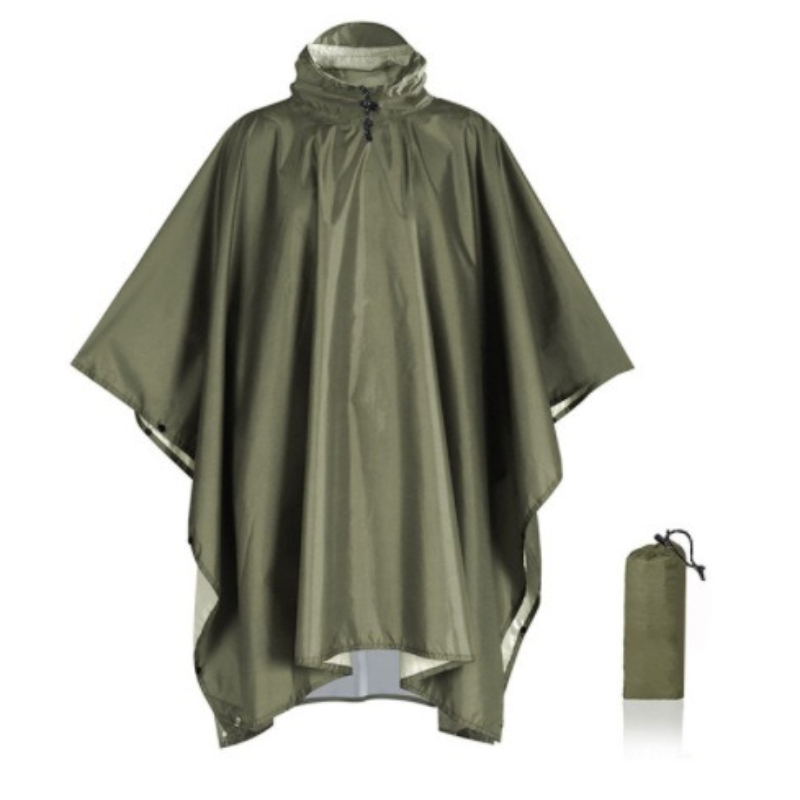  Outdoor 3 In 1  Military Raincoat Hooded Sleeve Waterproof Rain Poncho Motorcycle Rain Cover Camping Hiking Travel Rainwear Tent 