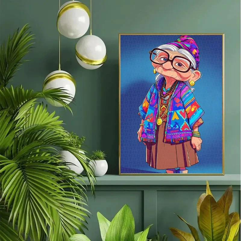 จิ๊กซอว์ภาพผู้หญิงสูงวัย 1,000 ชิ้น - ภาพที่ท้าทายพร้อมงานศิลปะผู้หญิงสูงวัยหลากสีสัน เหมาะสำหรับเกม DIY คลายเครียด