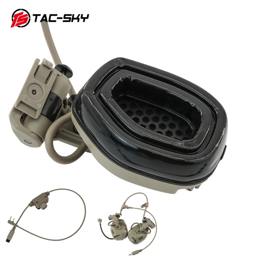 

TAC-SKY Tactical RAC Communication Headset Pickup Noise Canceling Tactical Headset with Tactical ARC Rail Adapter for Fast Helme