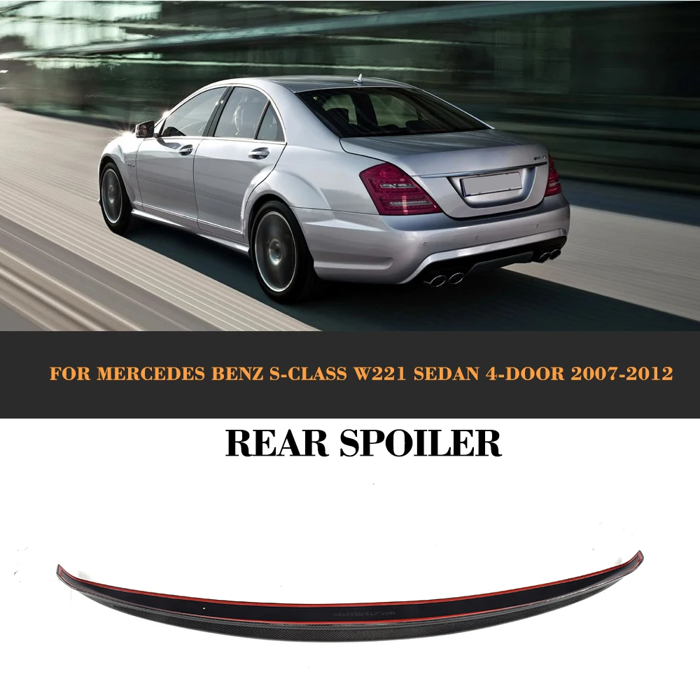 Carbon Fiber Rear Trunk Spoiler Wing For Mercedes Benz W221 S450 S500 S600 S63 AMG Sedan 4 Door Only 2007-2012 Spoiler Wing