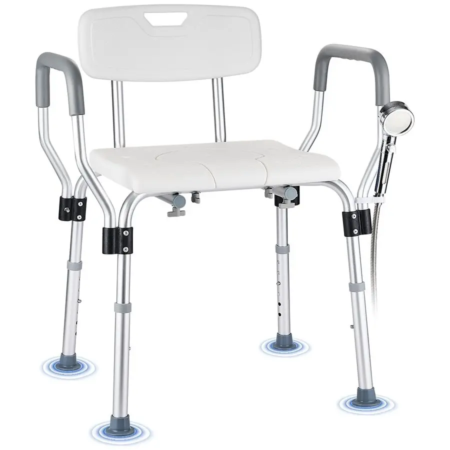 

Chair for Inside Shower 450 LB Heavy Duty, Handicap Toilet Chairs for Seniors with Arms, Shower Seat for Elderly and Disabled In