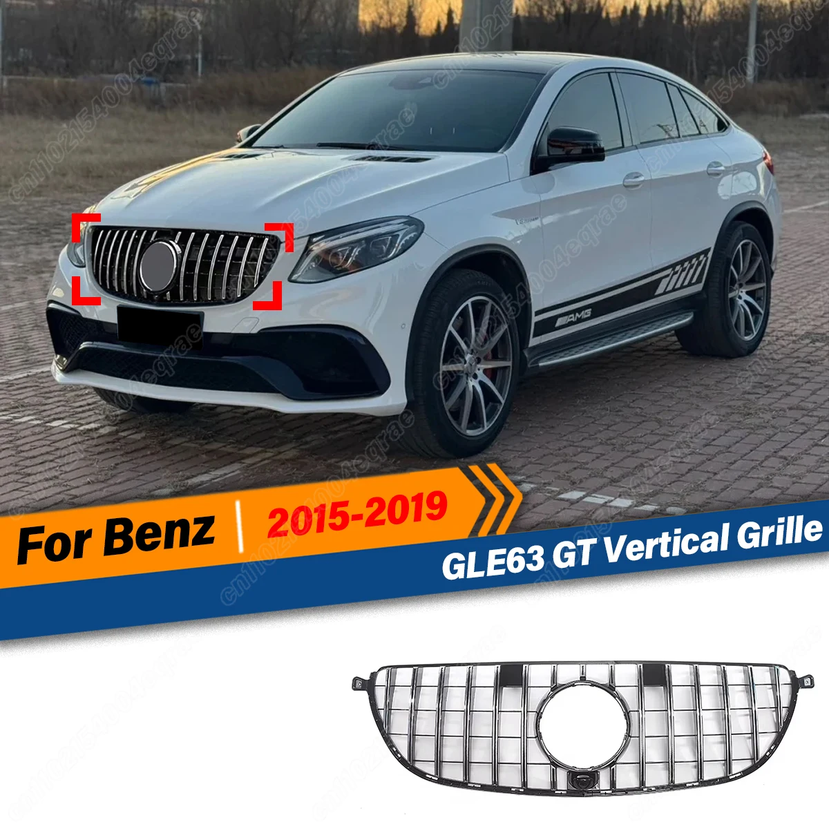 

For Mercedes-Benz Genuine GLE63 2015 2016 2017 2018 2019 GT Vertical Terms Grille Air Intake Grid Car Accessories Body Kits
