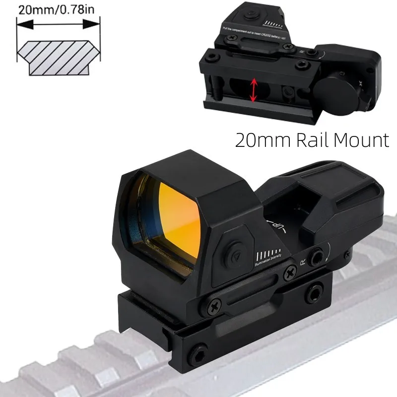 1x22x33 Red Dot Sight Scope Optical Compact Rifle Scopes Tactical 4 Reticle Reflex Rifle Pistol Airsoft Hunting Shooting Sights