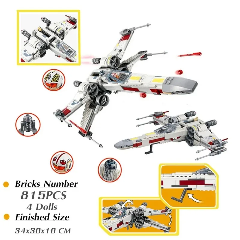 NEW IN STOCK Spaceship T-65 Aircraft Fighter Space StarFighter Fit 75218 Building Blocks Bricks Toys For Kid Christmas Gift