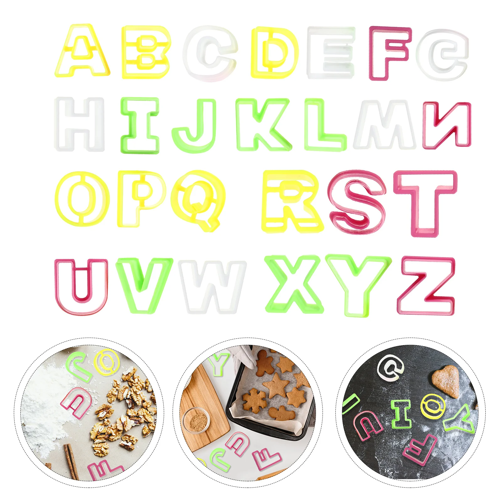 

26pcs Alphabet Letter Cookie Set for Baking Decor Cookies Cakes Easy Use Clean Design Message Impress Friends