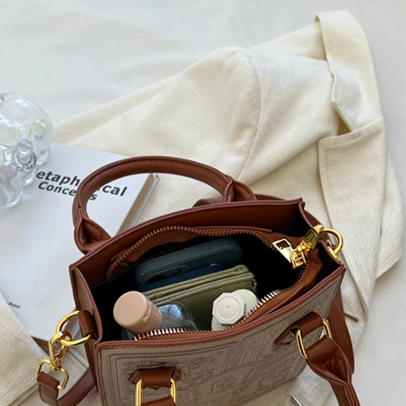 Neue Katzenelfen-Handtasche: Stylische, vielseitige Damen-Umhängetasche, trendige Fantasy-Schultertasche, quadratische Tragetasche, Aktentasche mit Stauraum – Detail 21
