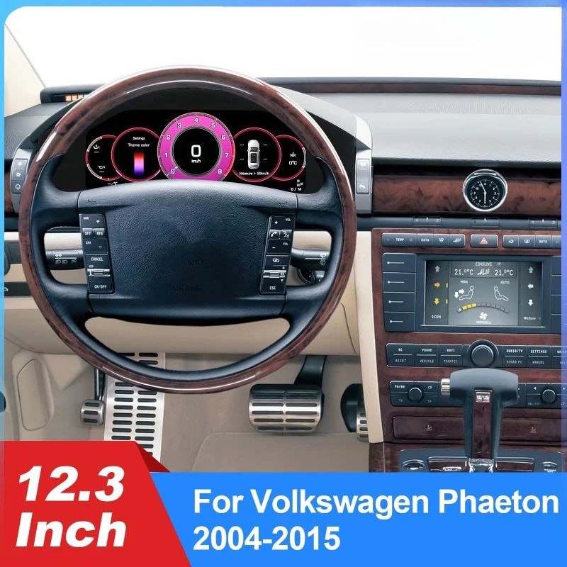 Navihua Virtual Cockpit 12.3 Inch HD LCD Dashboard Instrument Cluster Upgrade for Phaeton 2004-2015