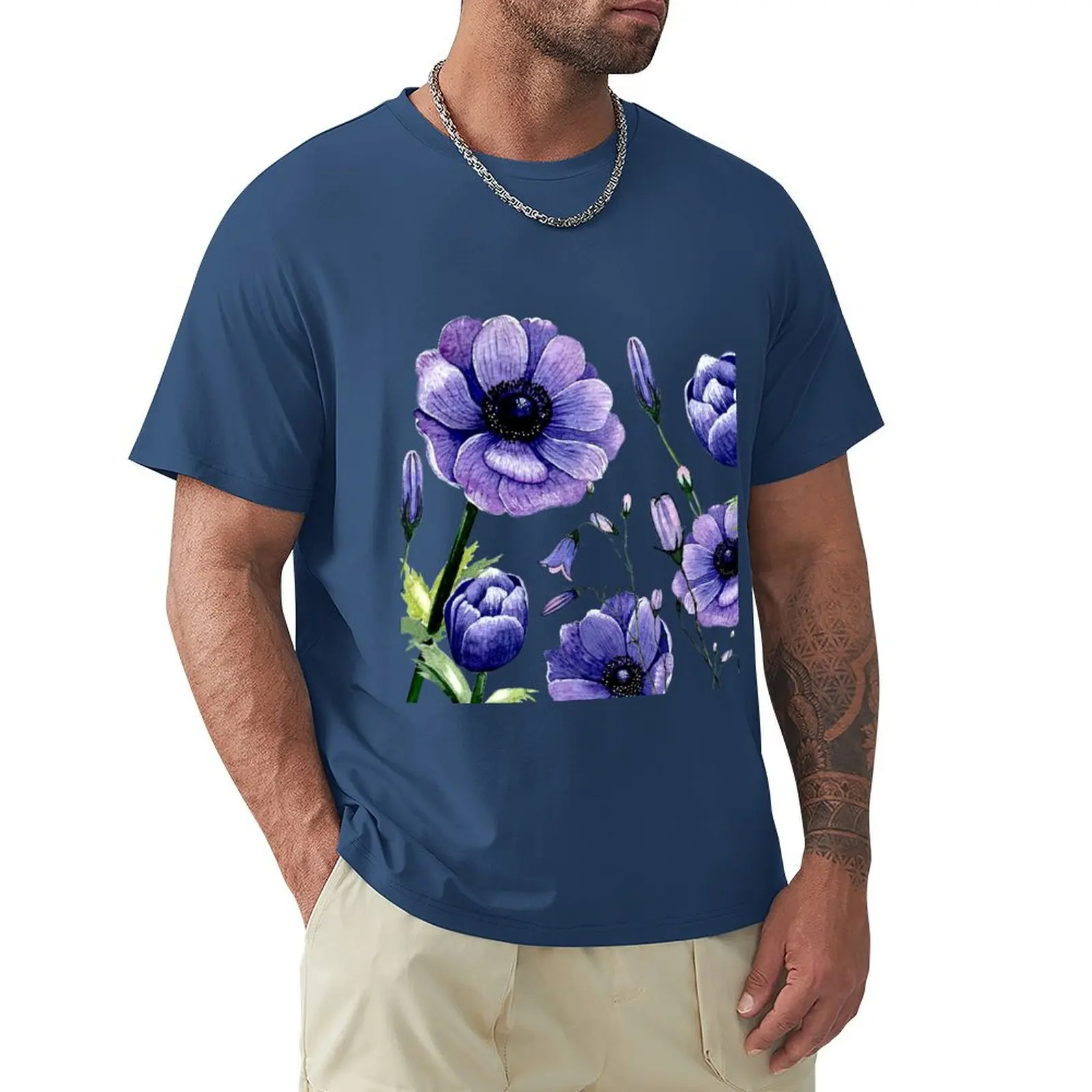 Anemone T-Shirt oversizeds tees sports fans vintage designer t shirt men