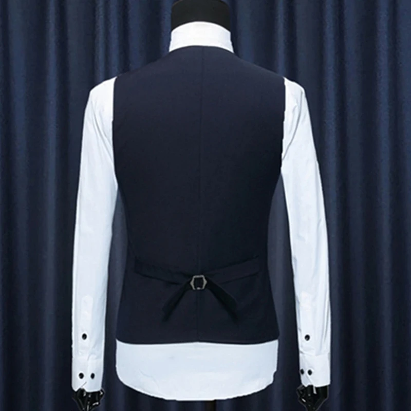 Men Waistcoat Slim Men Suit Vests Business Dress Vest Slim Fit Single-breasted Formal Sleeveless Jacket Casual Gilet Homme