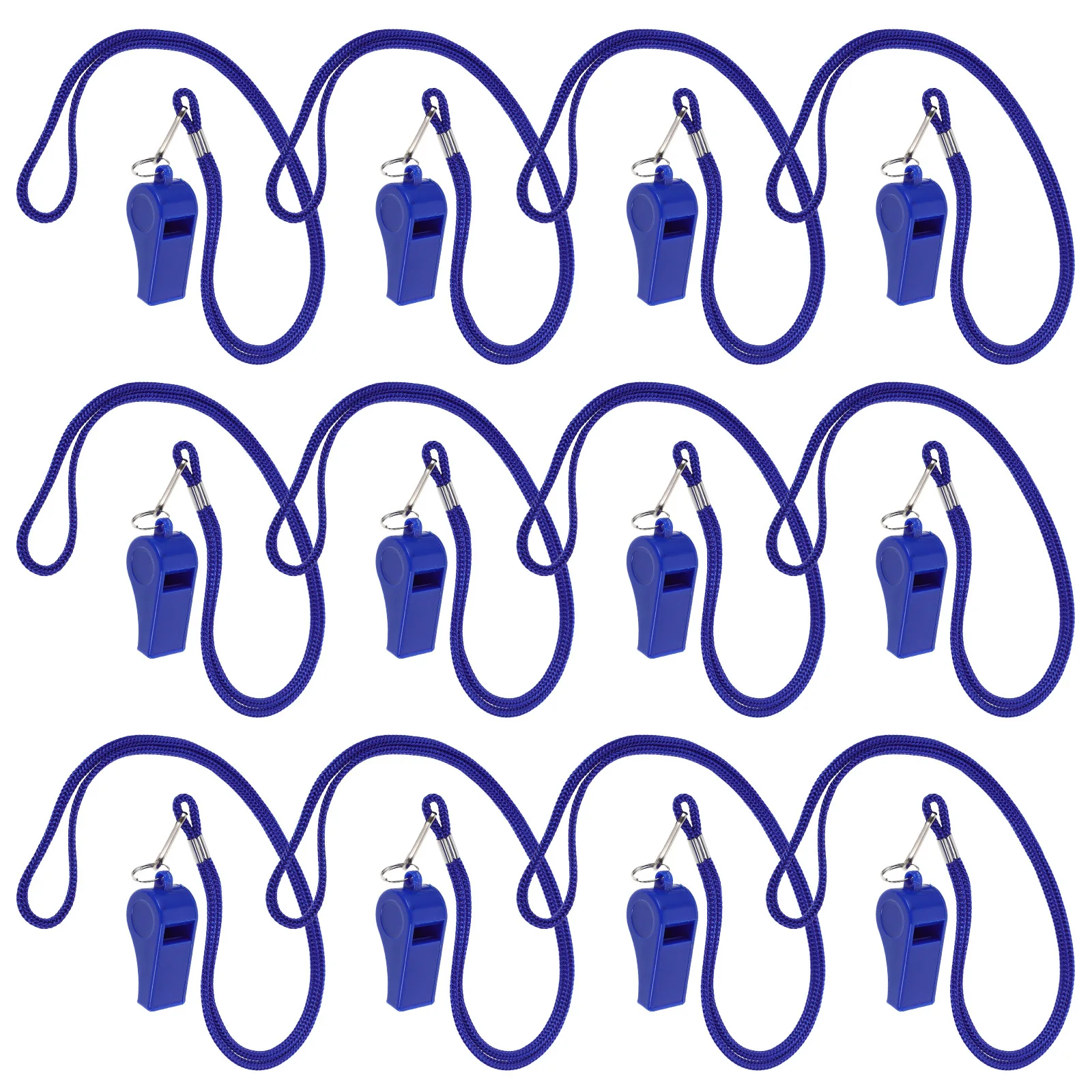 

36Pcs Outdoor Survival Loud Emergency Whistles Blue Plastic Hiking Camping Soccer Basketball Safety Signal Portable Lanyard